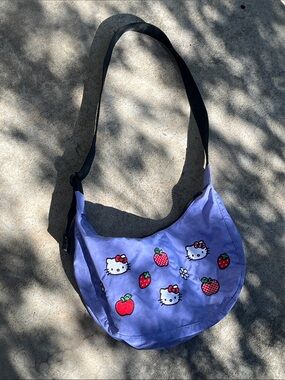 Hello kitty BAGGU Lavender Crossbody Bag with Black Trim
